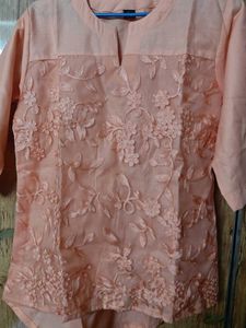 Peach Floral Top