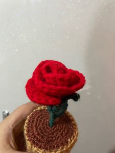 Crochet Potted Rose