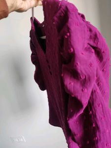 Purple Puff Sleeve Top