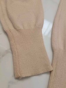 Nude Coloured Button-Down Knit Top