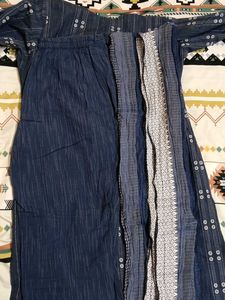 Blue Printed Kurta Set