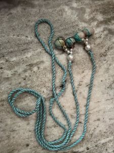 Sky Blue Dhoris With Pearls