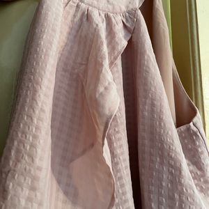 Halter Neck Baby Pink Ruffle Top
