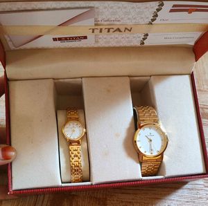 Titan Gold Watches for Men &amp; Women- Set of 2