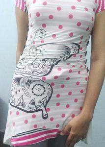 Cute Pink  White Top Dress Western Girl Donate