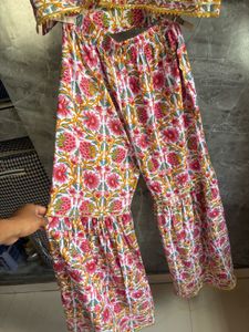 Floral Print Kurta with Sharara