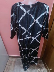 Xxl Printed Black Dress