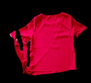 Tomato Red Fitted String Top