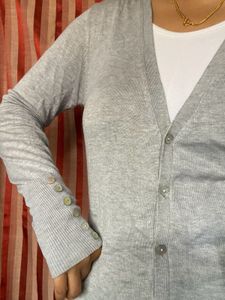 Gray Button-Down Cardigan