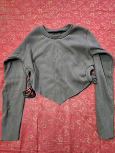 Gray Crop Top