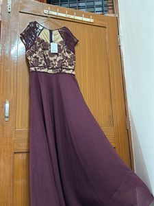 Marron Miss Chase Flared Gown
