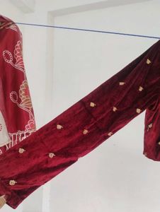 Velvet Embroidered Blouse