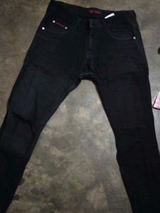 Stylish Knee Black Jeans