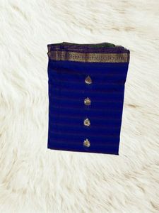 Blue Cotton Silk Saree