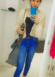 Cream Knit Zip-Up Jacket