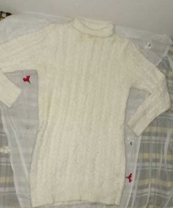 White High Neck Mini Woolen Bodycon ❄️