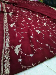 Full Aari Tari Work 🌹 ✨ Maroon Colour Saree