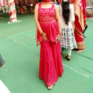 Hurrey..Price Drop🥳🥳 Pink Colour Kurta-Sharara❣️