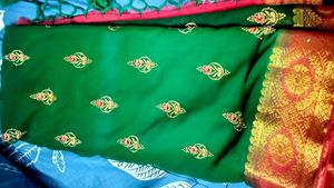 Elegant Green &amp; red Saree
