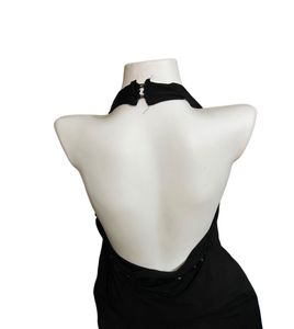 Elegant Black Halter Dress