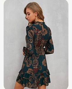 Floral Print Long Sleeve Dress