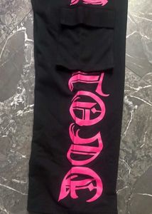 Black LOVE Graphic Cargo Pants