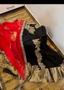 Red black lehenga choli