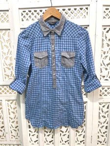 Blue Plaid Shirt C