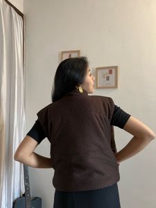 Brown Corduroy Padded Vest