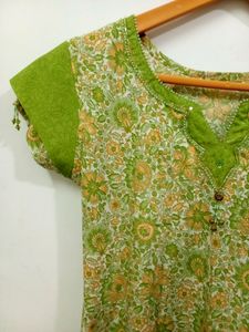 Natural Green Soft Kurti💚