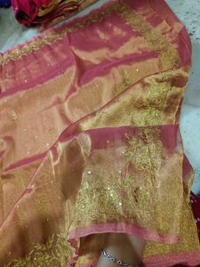 aari tari work organza Saree