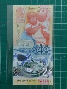East Caribbean 2 Dollar Commemorative  Grade Note