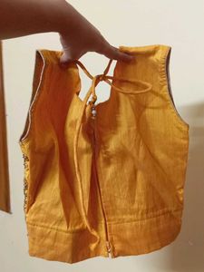 Embroidered Yellow Blouse And Lehenga