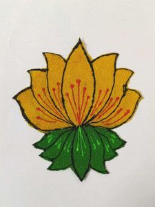 Diy Lotus Rangoli Art Yellow