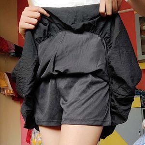 Black Bubble Mini Skirt (With Shorts)