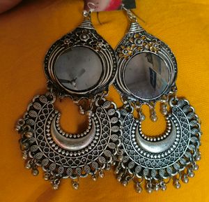 Chand Baliyan Mirror Ear Rings