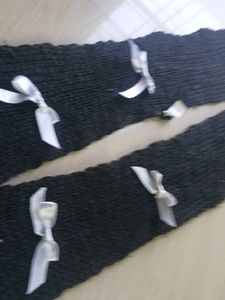 Black Scarf with Bows