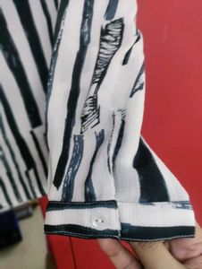 AND Striped Long Sleeve Blouse Top
