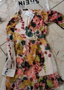 Floral Print Wrap Dress
