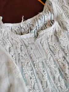 Combo Of 2 Chikankari Anarkali Kurtis With Inner