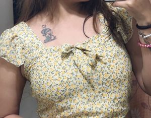 Yellow Color Bow Top