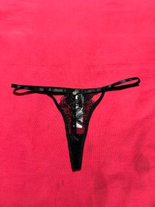 Women’s Black Lace Thong Panty
