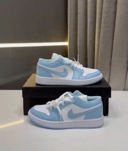 JORDAN 1 Low White Ice Blue Sneakers