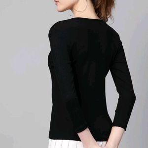 Sassafras Chic Black Cutout Sweetheart Neck Top