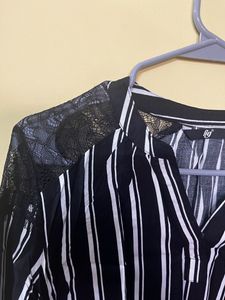 Black And White Stripes Top