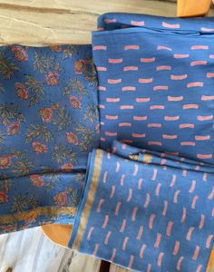 Blue Floral Print Fabric