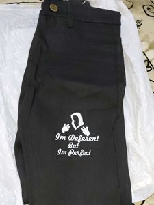 Black Graphic Print Jeans