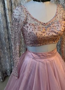 Pink Sequin Lehenga Choli