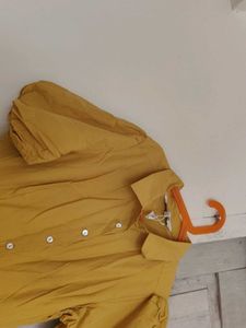 Mustard Midi Shirt Dress