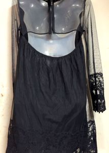 Black Lace Detail Dress